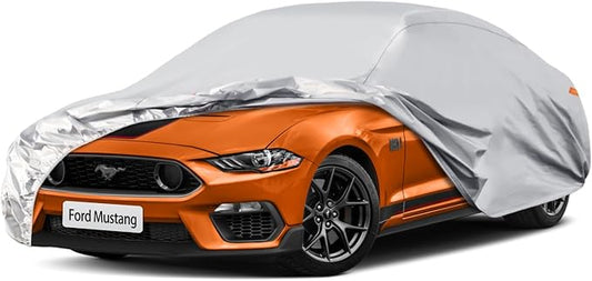 Waterproof Car Cover for Ford Mustang (2004-2024), 5 Layers Compatible with Ford Mustang All Weather, Snowproof Windproof Rain Ice Sun UV Protection