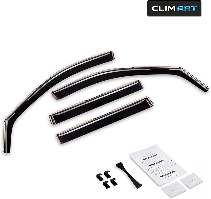 CLIM ART in-Channel Incredibly Durable Rain Guards for Toyota RAV4 2019-2025, Original Window Deflectors, Vent Deflector, Vent Window Visors, Dark Smoke Car Accessories, 4pcs - 619152