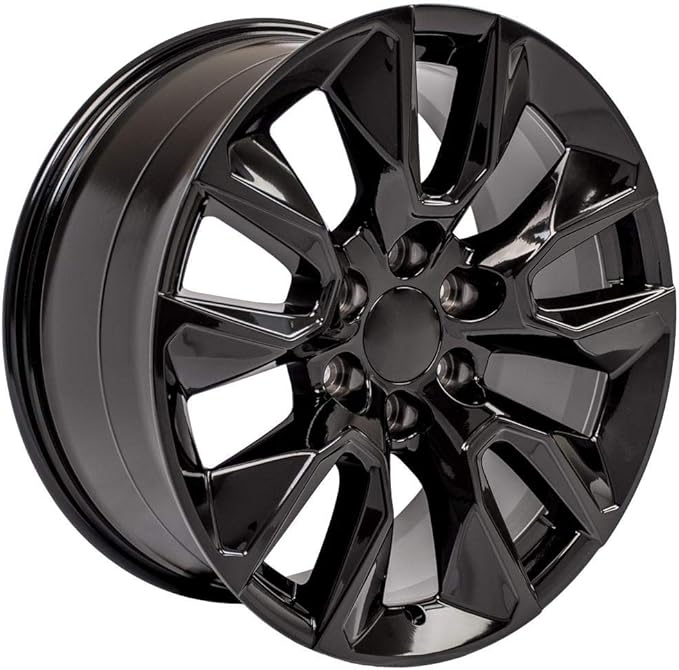 OE Wheels CV32 20 Inch Rim Fits Silverado 1500 RST Style 6x139.7 20x9 Gloss Black - Hollander 5916 (1)