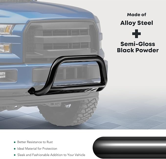 YHTAUTO 3.5" Bull Bar Push Bar with Skid Plate Light Mount Fit Dodge Ram 1500 2009-2018, Ram 1500 Classic 2019-2023, Alloy Steel Brush Guard for Truck Front Bumper Off Road Accessories
