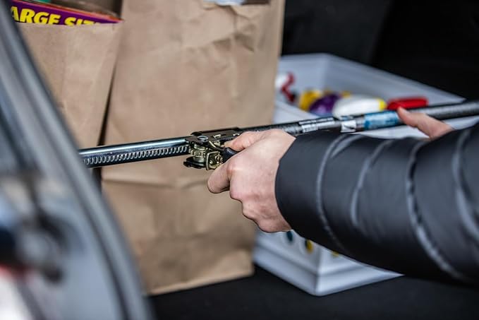 Keeper Adjustable Cargo Bar for Pickup Truck Bed, Ratcheting Cargo Bar, Ideal Work Truck Accessories, Black/Silver, 40"-70" Adjustable Length