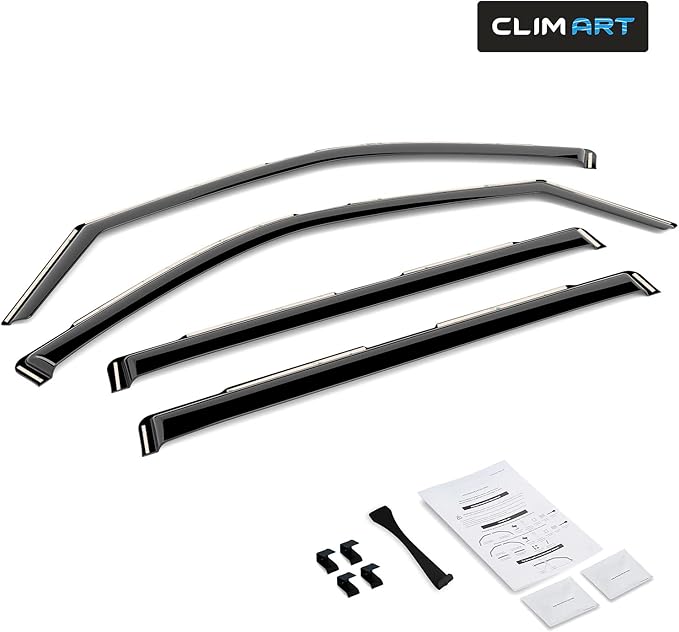 CLIM ART in-Channel Incredibly Durable Rain Guards Compatible with Toyota Tundra 2022-2026 CrewMax, Original Window Deflectors, Vent Window Visors, Vent Deflector, 4 pcs. - 619471