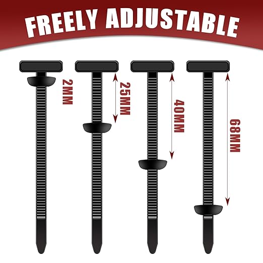 100 Pack Nylon Universal Cable Tie Buckle Zip Tie, Heavy Duty Self-Locking Push Pin Design with Button, UV Resistant Fasteners for Car Repair (Fender, Bumper, Trunk Liner), Wire Bundling, Home&Garage