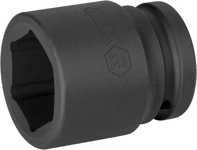 Jetech 3/4 Inch Drive 33mm Standard Impact Socket, Made with Chrome Molybdenum Alloy Steel, Heat Treated, 6-Point Design, Metric
