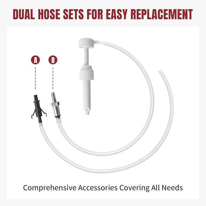 Thorstone Lower Unit Gear Oil Pump for Quart Bottles, Includes 3rd Hand Adapter, 3/8 Inch Swivel Adapter, 8mm 10mm Adapters, Long Fill Hoses, Transmission and Differential Fluid
