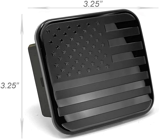 eVerHITCH USA Black Metal Flag Hitch Plug Cover, Fits 2" Receiver