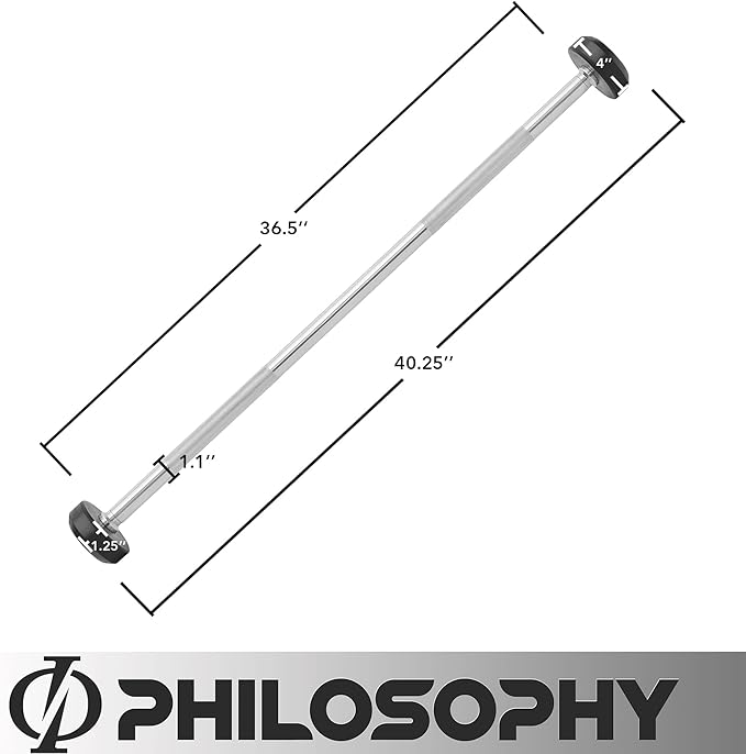 Philosophy Gym Rubber Fixed Barbell, Pre-Loaded Weight Straight Bar for Strength Training & Weightlifting