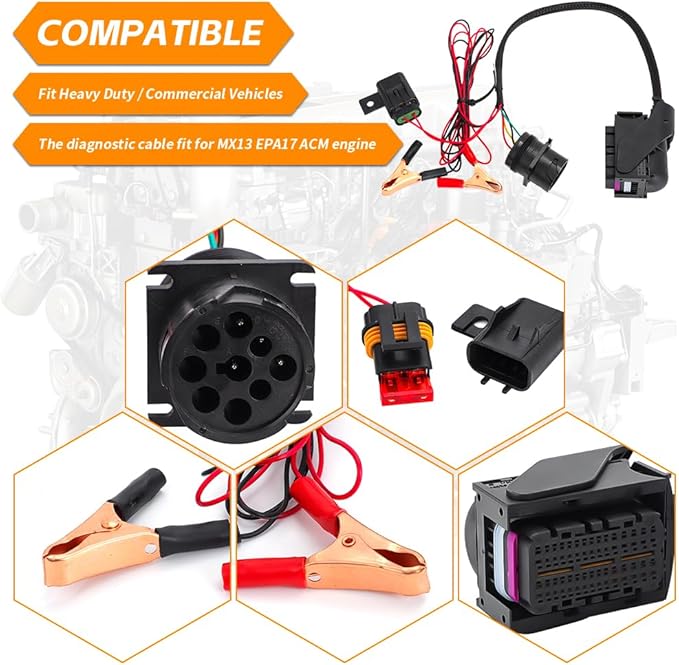 for Paccar AMC Cable Diagnostic Cable for MX13 EPA17 ACM Engine