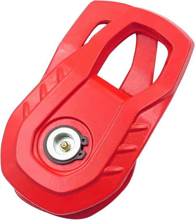 MILINI Snatch Block, 55,000 lbs (25T) Strength Recovery Off-Road Heavy Duty Winches Pulley for Synthetic Rope or Steel Cable, Universal Tackle Block for Truck, Tractor, ATV & UTV (Red)