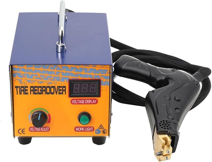 Truck Tire Groover Machine Tyre Grooving Tool Tire Regroover Regrooving Iron Cutter 110V 1000W with 20pcs Cutting Blades, U-Shaped V-Shaped Engraving Professional Tire Rubber Groover Machine