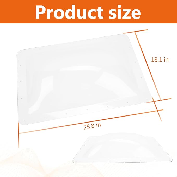 18" x 26" RV Skylight Replacement | RV Shower Skylight Replacement | Camper Skylight | Fit Standard 14" x 22" Openings | Clear