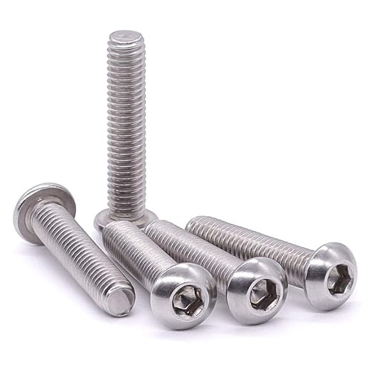 1/4-20 x 1-3/4" Button Head Socket Cap Bolts Screws, 304 Stainless Steel 18-8, Allen Hex Drive, Bright Finish, Fully Machine Thread, Pack of 25
