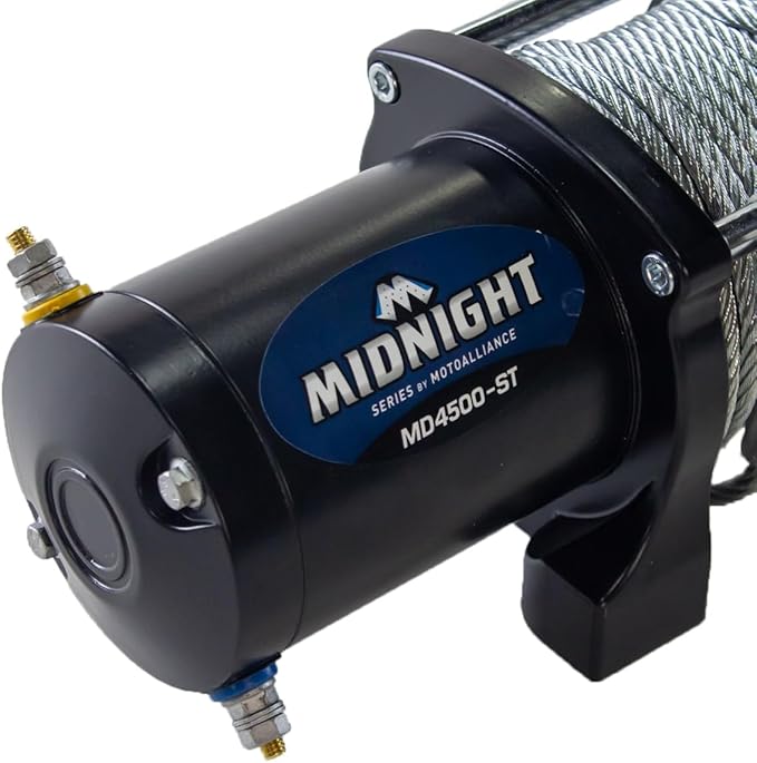 VIPER Midnight 4500lb ATV/UTV Waterproof Wireless Winch with 50 Feet of Steel Cable. Designed by Motoalliance® - a USA Powersports Company with 20+ Years of Offroad Experience.