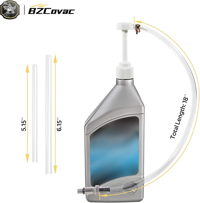 Lower Unit Gear Oil Pump for Standard Quart Bottles - 8cc Pump, 8mm & 10mm Adapters, 3/8" Metal Swivel - Outboard Motors Gear Lube Pump for Mercury, Yamaha, Suzuki, and More