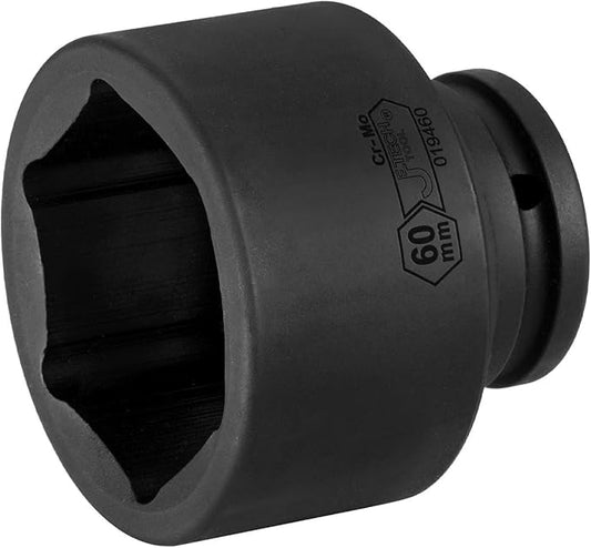 Jetech 3/4 Inch Drive 60mm Standard Impact Socket, Made with Chrome Molybdenum Alloy Steel, Heat Treated, 6-Point Design, Metric