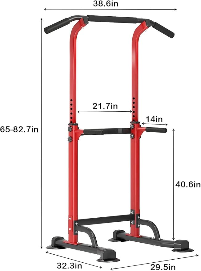Multi-Functional Power Tower for Home Gym: Adjustable Pull Up & Dip Station with 400 LBS Capacity, Space Saving Strength Training Equipment for Men and Women