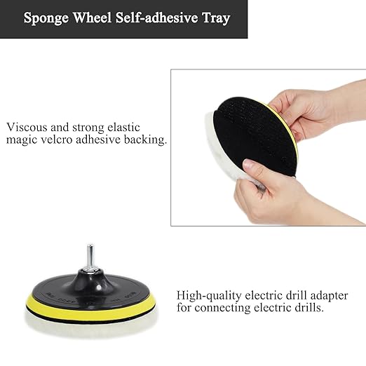 Car Foam Polishing Buffing Kit, Polishing Buffing Pads, Wool Pads, Polishing & Buffing Wheels, for Headlights & Body Foam Wax & Buffer Kits (6)