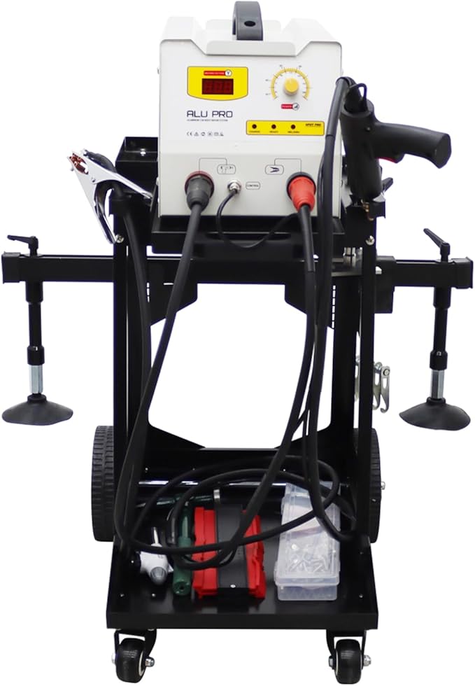 Aluminum SPOT Welder Machine Dent Pulling Machine Vehicle Dent Puller for Car Body Dent Repair with Black Tool Cart 220V