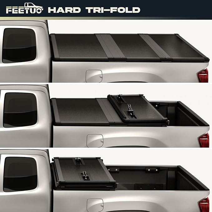 FRP Hard Tri-Fold Tonneau Cover Truck Bed for 2004-2014 F150 & 2006-2014 Mark LT 5.5FT/67inch