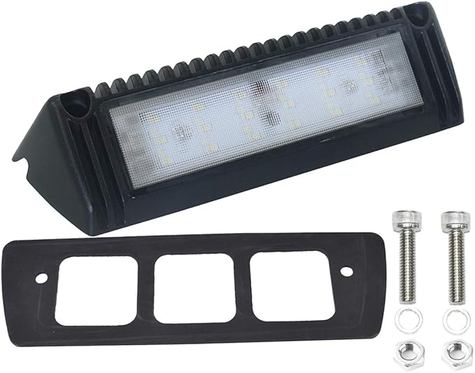 Raycharm 9" RV Exterior LED Scene Lighting Fixture, 40° Down Angle Flood Beam, 6000K Cool-White, 12V/24V DC, High Lumen Output Low Current Draw, Aluminum Housing Black Finish, 1-Pack