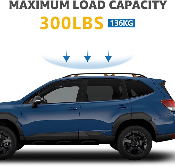 Roof Rack Cross Bars Compatible with Subaru Forester Wilderness 2022-2026, Adjustable Aluminum Heavy Duty 300 LBS Anti-Theft Lock Cargo Carrier Rooftop Crossbar Accessories for Bike, Snowboard,Luggage