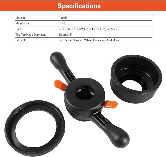 Wheel Balancer Tire Change Tool, 40mm/ 38mm/ 36mm Wheel Balancer Quick Release Wing Nut & Pressure Cup Hub Shaft Nut (Thread Diam. 40mm, Pitch 4mm)