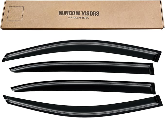 Window Rain Guards for 2008-2017 Honda Accord, Window Visor Guard Vent Wind Shade Deflector Rain Shield Protector Sun for 08-17 Accord 2009 2010 2011 2012 2013 2014 2015 2016 2017, Outside-Mount, 4PCS