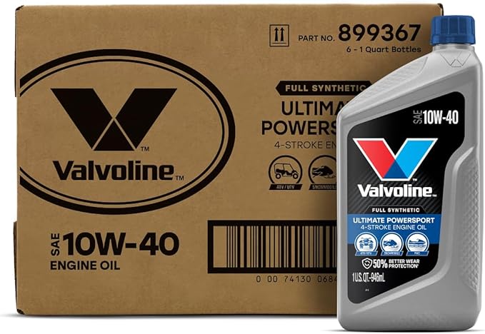 Valvoline 4-Stroke Powersport Full Synthetic Motor Oil 1 Quart (Pack of 6)