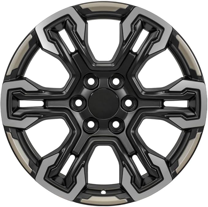 OE Wheels CV65 20 Inch Rims and Tires Fit Silverado 1500 ZR2 Style 6x139.7 20x9 Satin Black Machined Face - Two Tone - Hollander 14089 - Eagle LS2 275/55-20 (Set of 4)