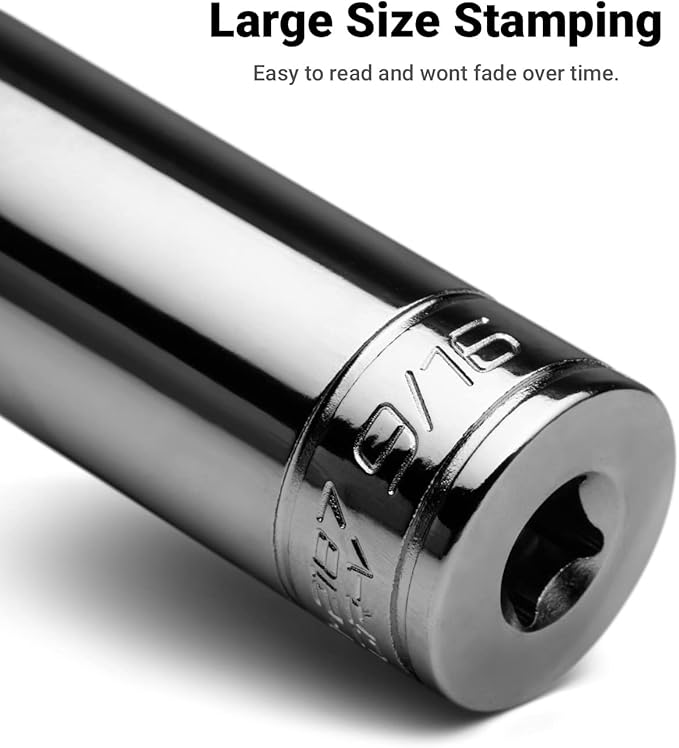 Capri Tools 7/16 in. Deep Socket, 3/8 in. Drive, 12-point, SAE