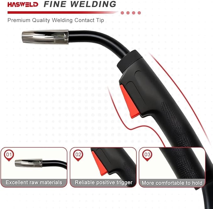 MIG WELDING GUN 10' 180AMP replacement for Vulcan MIGMax 140 & MIGMax 215 & OmniPRO 220 and 63616 63617 Mig Gun Parts (2 PINS) European style parts 15AK