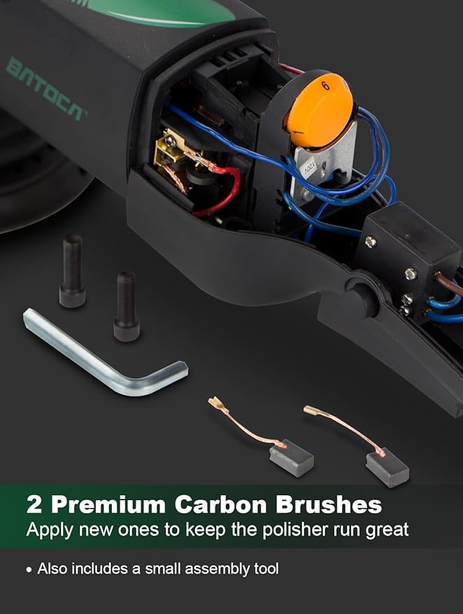 BATOCA Dual Action Polisher 6-inch DA Polisher for Car Detailing, Car Buffer Polisher 700w Random Orbital, 6 Variable Speed Polishing Kit with 3 Polishing Pads