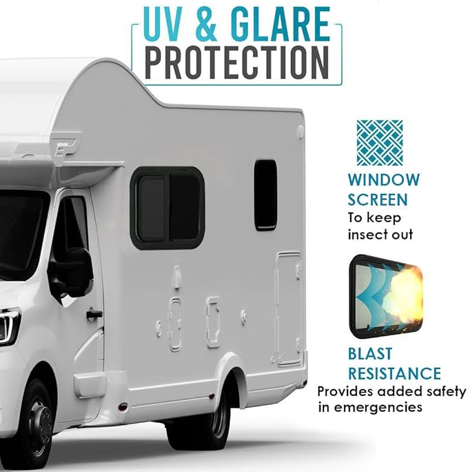 ProFlex RV Horizontal Sliding Window 30" W x 20" H – Heavy Duty Ultra Thick 5mm Tempered Glass, RV Camper Windows Replacement with Trim for 1-1/2’’ Wall Thickness – Easy Installation, DOT Certified
