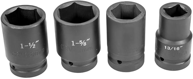 XtremepowerUS Multiplier Torque Wrench Labor Saving Lug Nut Wrench CR-V Socket 4 Socket With Carrying Case for Semi Truck & RVs