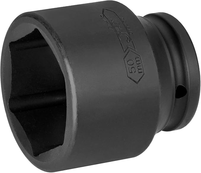 Jetech 3/4 Inch Drive 50mm Standard Impact Socket, Made with Chrome Molybdenum Alloy Steel, Heat Treated, 6-Point Design, Metric