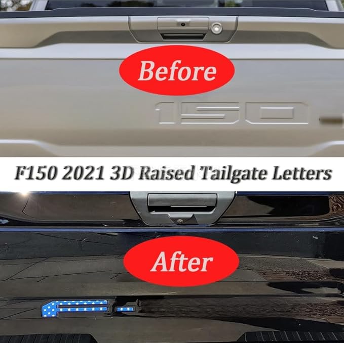 Tailgate Inserts Letters Compatible for 2021-2025 F15, 3D Raised & Strong Adhesive Decals Letters (American Flag)