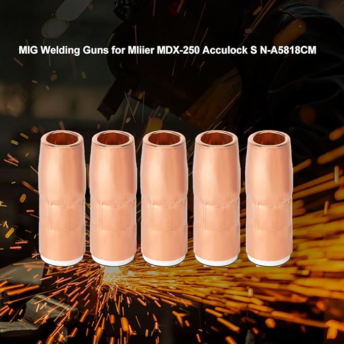 5PK N-A5818C Nozzle Large 5/8 Orifice 1/8 Recess For Bernard MIG Welding Guns for Mliier MDX-250 Acculock S N-A5818CM