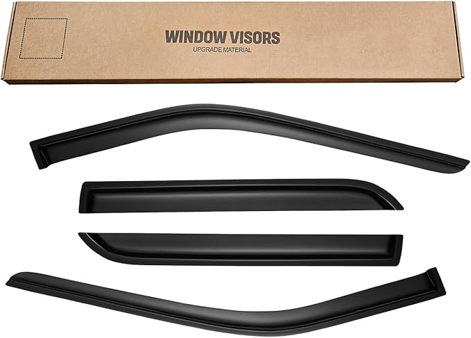 Window Rain Guards for 2011-2019 Ford Explorer, Window Visor Guard Vent Wind Shade Deflector Rain Shield Protector Sun Visor for 11-19 Explorer 2019 2018 2017,Tape-on/Outside-Mount, 4 Pieces