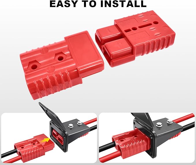 GZSH Anderson Plug 2PCS 175A Quick Connect Wire Connectors with Mount and Cap 4-1/0 AWG Battery Quick Disconnect 12V-36V Battery Quick Connect Waterproof SB175 for Car RV Trunk Boat Winch