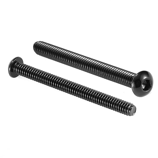 1/4-20 x 2-3/4" Button Head Socket Cap Bolts Screws, 10Pcs 304 Stainless Steel 18-8, Allen Hex Drive, Black Oxide by SG TZH(with Hex Spanner)