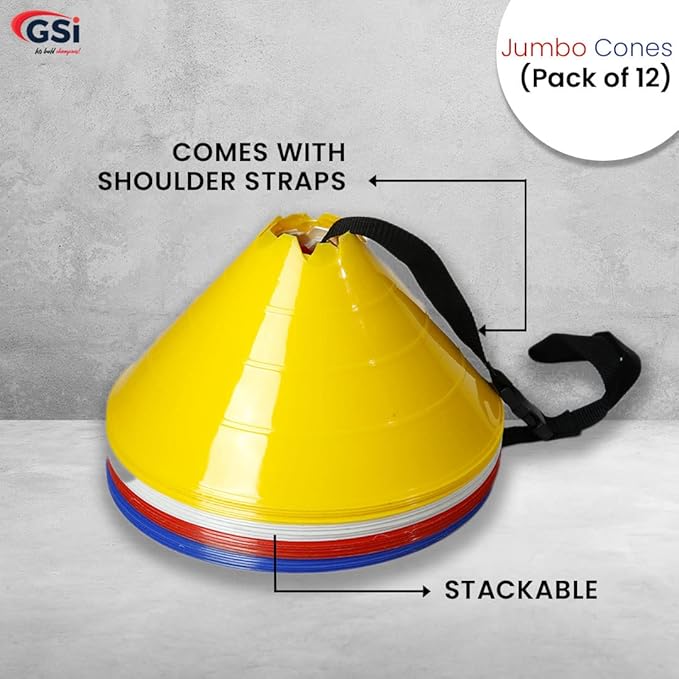 GSi Hurdle Training Cones | Multi Pack Sets | Dual Purpose Agility Cones with Holes | Ideal for Soccer, Kids, Dog, and Sports Training