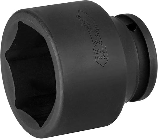 Jetech 3/4 Inch Drive 55mm Standard Impact Socket, Made with Chrome Molybdenum Alloy Steel, Heat Treated, 6-Point Design, Metric