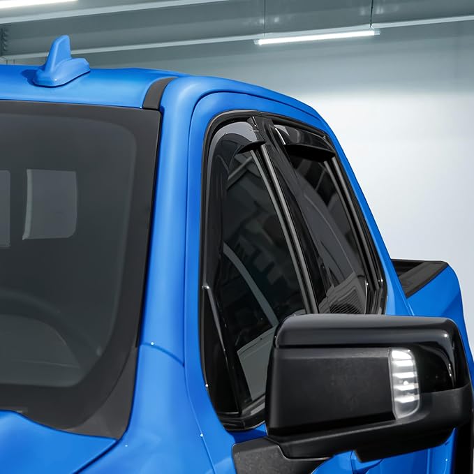 Goodyear Shatterproof in-Channel Window Deflectors for Trucks GMC Sierra 1500 2019-2026 Crew Cab, Rain Guards, Window Visors, Vent Deflector,Truck Accessories,4pcs- GY003415LPv