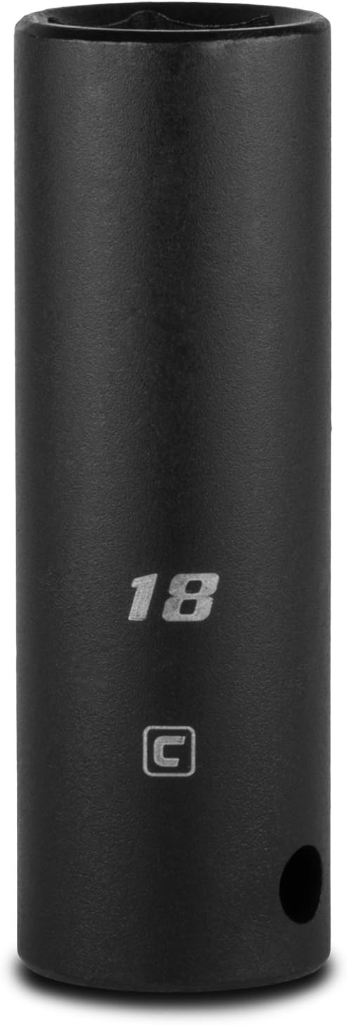 Capri Tools Deep Impact Socket, 1/2-Inch Drive, 6-Point, Metric (18 mm)