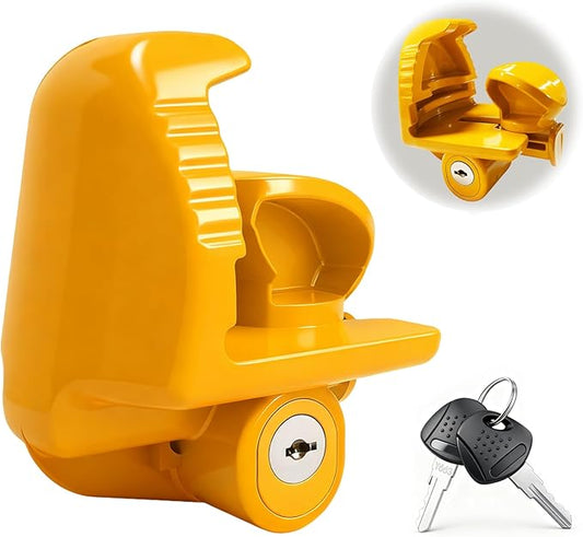 Trailer Hitch Locks with Keys, Universal Size Fit 1-7/8", 2",2-5/16" or 48mm, 51mm,and 59mm Couplers, Zinc Alloy, for Vehicles, Trailers,RVs(Yellow)