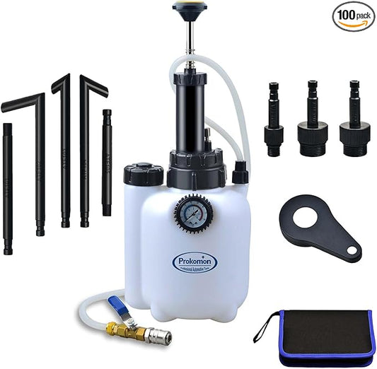 Prokomon 3 Liters Transmission Fluid Pump Oil Filling Filler System Fluid Transfer Pump Tool with 8 ATF Adapters