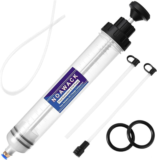 Fluid Extractor Pump, Manual Oil Extractor for Cars, ATVs & Lawn Mowers - Oil Transfer Pump with Flexible Hoses, Brake/Transmission Fluid Extractor, Oil Change Tools 17 oz (500 ml)