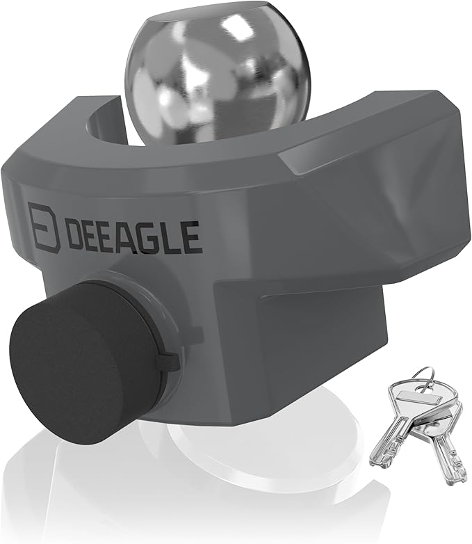 DEEAGLE Heavy Duty Trailer Coupler Lock, RV Trailer Locks Fits 2-5/16” Couplers, Anti-Theft Ball Hitch Lock, Grey