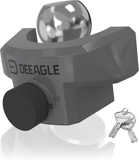DEEAGLE Heavy Duty Trailer Coupler Lock, RV Trailer Locks Fits 2-5/16” Couplers, Anti-Theft Ball Hitch Lock, Grey