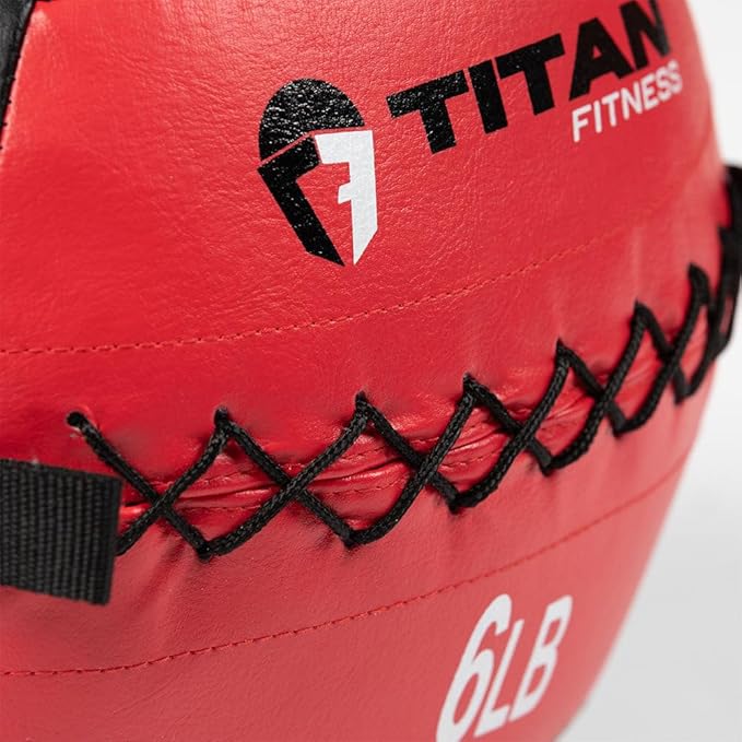 Titan Fitness Soft Leather Medicine Wall Ball Durable, Endurance, Cardio, Core Strength